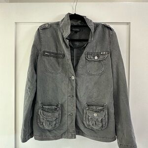 Women's Gray Military Style Jacket Marrakech